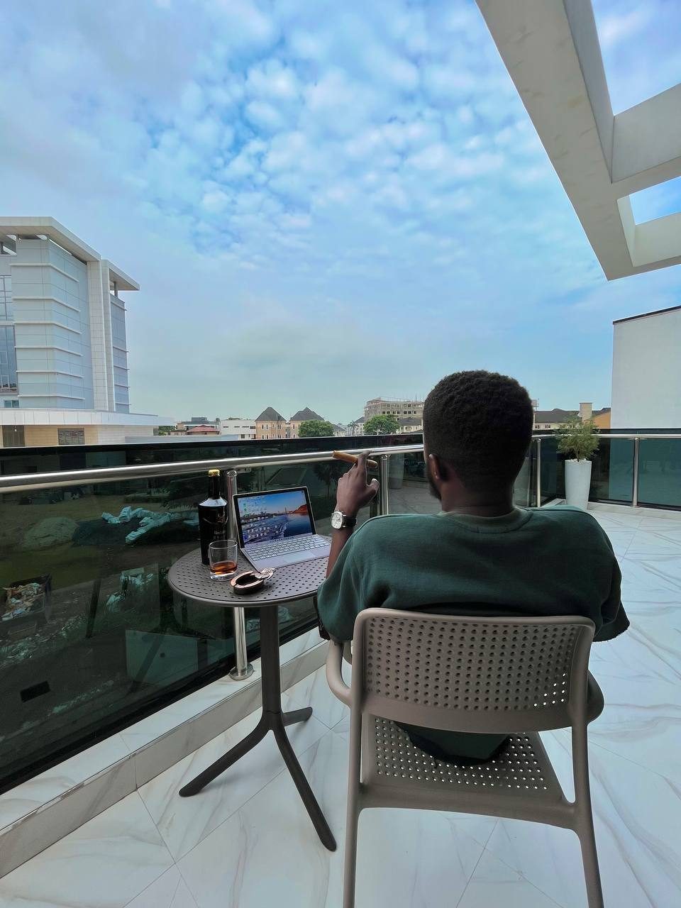 Working from the terrace, Apartment Charlie, Nimbus Nook Ikeja GRA